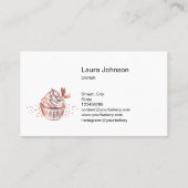 Cakes Süßigkeiten Cupcake Zuhause Bäckerei Giro Vi Visitenkarte (Rückseite)