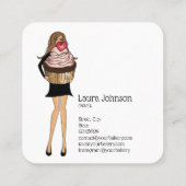 Cakes & Süßigkeiten Cupcake Zuhause Bäckerei Niedl Quadratische Visitenkarte (Rückseite)