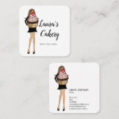 Cakes & Süßigkeiten Cupcake Zuhause Bäckerei Niedl Quadratische Visitenkarte (Vorne/Hinten)