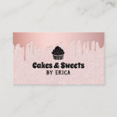 Cakes & Süßigkeiten Cupcake Zuhause Bäckerei Rosa Visitenkarte (Vorderseite)