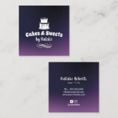 Cakes & Süßigkeiten Cupcake Zuhause Bakery Elegant Quadratische Visitenkarte (Vorne/Hinten)