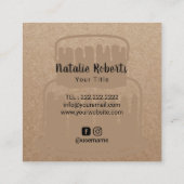 Cakes & Süßigkeiten Cupcake Zuhause Bakery Rustika Quadratische Visitenkarte (Rückseite)