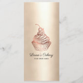 Cakes & Sweets Cupcake Home Bakery Rustic Vintage Menükarte (Rückseite)
