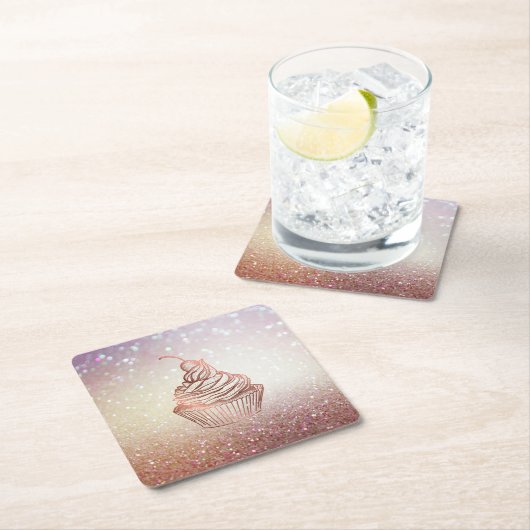 Cakes & Sweets Cupcake Home Bakery Rustic Vintage Rechteckiger Pappuntersetzer (Vor Ort)