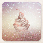 Cakes & Sweets Cupcake Home Bakery Rustic Vintage Rechteckiger Pappuntersetzer (Vorderseite)