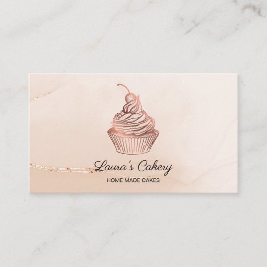 Cakes & Sweets Cupcake Home Bakery Rustic Vintage Visitenkarte (Vorderseite)