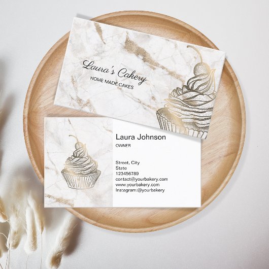 Cakes & Sweets Cupcake Home Bakery Rustic Vintage Visitenkarte