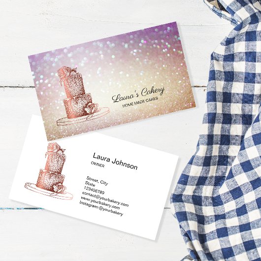 Cakes & Sweets Cupcake Home Bakery Rustic Vintage Visitenkarte