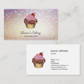 Cakes & Sweets Cupcake Home Bakery Rustic Vintage Visitenkarte (Vorne/Hinten)