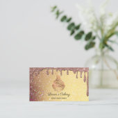 Cakes & Sweets Cupcake Home Bakery Rustic Vintage Visitenkarte (Stehend Vorderseite)