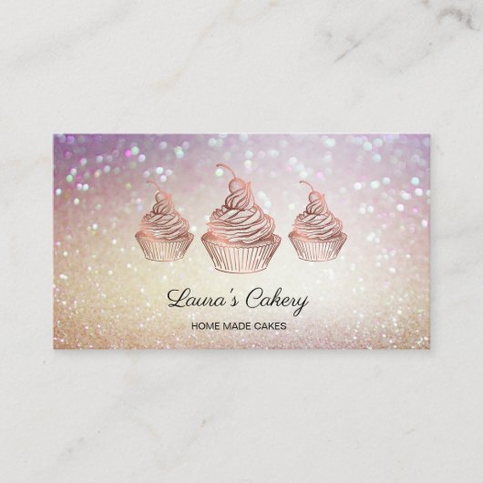 Cakes & Sweets Cupcake Home Bakery Rustic Vintage Visitenkarte (Vorderseite)