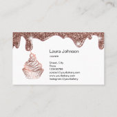 Cakes & Sweets Cupcake Home Bakery Rustic Vintage Visitenkarte (Rückseite)