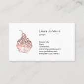 Cakes & Sweets Cupcake Home Bakery Rustic Vintage Visitenkarte (Rückseite)