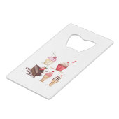 Cakes Wasserfarbenes Bäckerei Süßigkeiten Cupcakes Geldbeutel Flaschenöffner (Rückseite Schrägansicht)