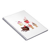 Cakes Wasserfarbenes Bäckerei Süßigkeiten Cupcakes Notizblock (Rechte Seite)