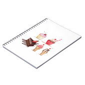 Cakes Wasserfarbenes Bäckerei Süßigkeiten Cupcakes Notizblock (Linke Seite)