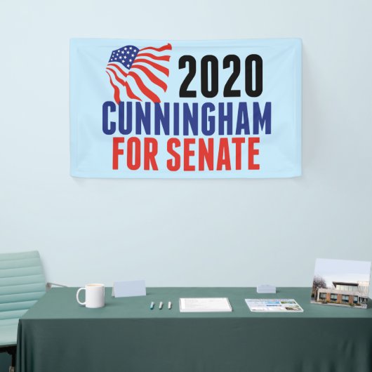 Cal Cunningham für Senat Banner (Messeveranstaltung)
