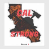CAL FIRE STRONG AX HELMET Blk Aufkleber (Blatt)