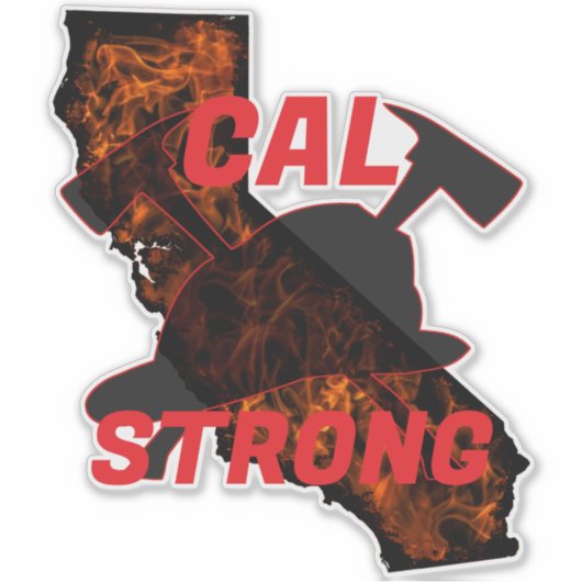 CAL FIRE STRONG AX HELMET Red Aufkleber (Vorderseite)