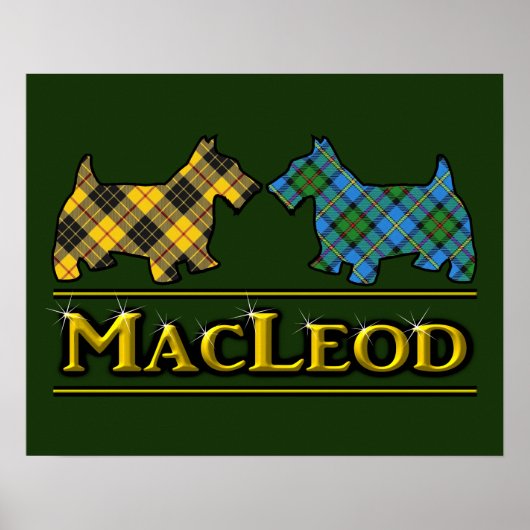 Cal MacLeod Tartan Scottie Dogs Poster (Vorne)