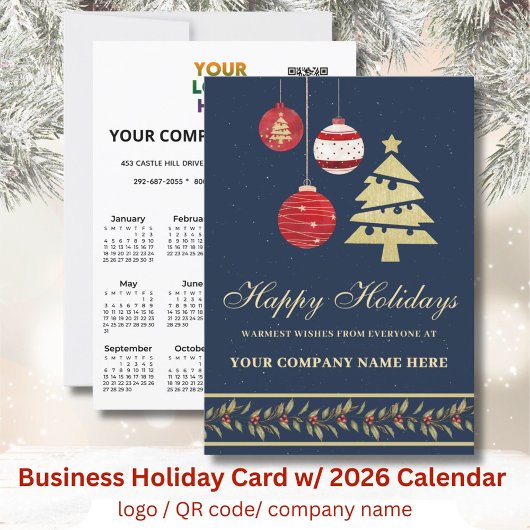 Cal Modern Festival Business Logo QR Holiday Card Feiertagskarte