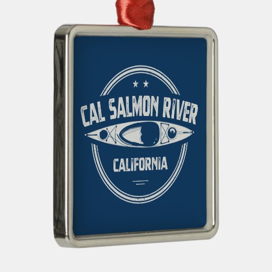 Cal Salmon River California Kayaking Ornament Aus Metall (Rechts)