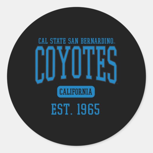 Cal Staat San Bernardino Csusb Coyotes Est Datum Runder Aufkleber (Vorderseite)
