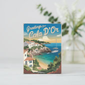 Cala d'Or Spanien Vintag Postkarte (Stehend Vorderseite)