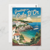 Cala d'Or Spanien Vintag Postkarte (Vorne/Hinten)
