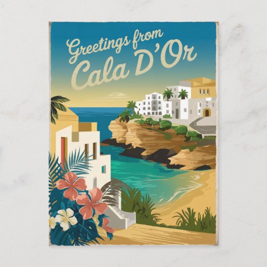 Cala d'Or Spanien vintage Postkarte (Vorderseite)