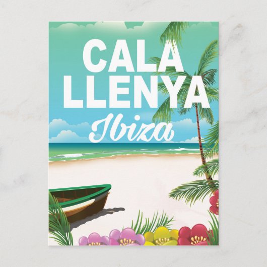 Cala Lenya Ibiza Strandpromenade Postkarte (Vorderseite)