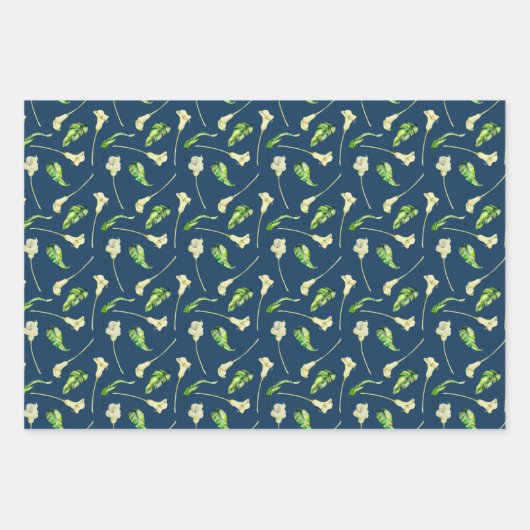 Cala Lilies und Eukalyptus Geschenkpapier Set (Vorderseite 2)