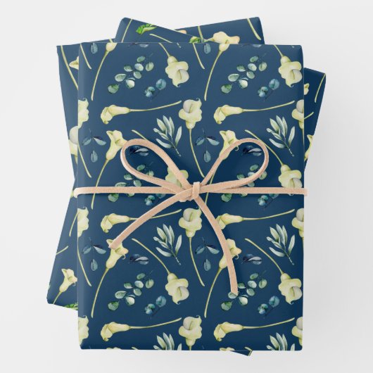 Cala Lilies und Eukalyptus Geschenkpapier Set (Beispiel)