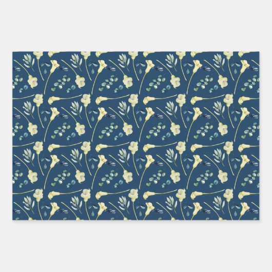 Cala Lilies und Eukalyptus Geschenkpapier Set (Vorderseite)