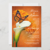 Cala Lily, Marigolds & Butterfly Einladung (Vorderseite)
