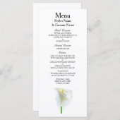 Cala Lily Moderne einfache Hochzeitsvorstellungen Menükarte (Vorne/Hinten)