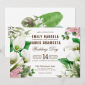 Cala Lily Tropical Watercolor Budget Hochzeit Einladung (Vorne/Hinten)