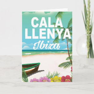 Cala llenya ibiza Strand-Reiseplakat Feiertagskarte