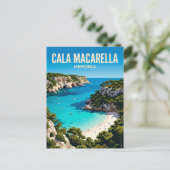 Cala Macarella Spanien Postkarte (Stehend Vorderseite)