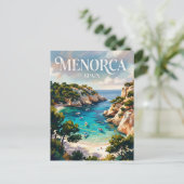 Cala Macarella Spanien Postkarte (Stehend Vorderseite)