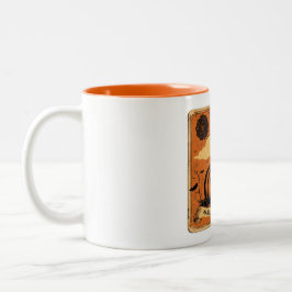 Calabaza Vintage "Halloven" Zweifarbige Tasse