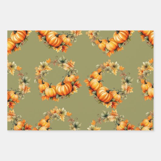 Calabazas y flores geschenkpapier set (Vorderseite)