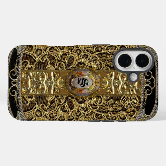 Calabria Elegant Monogram Case-Mate iPhone Hülle (Rückseite (Horizontal))