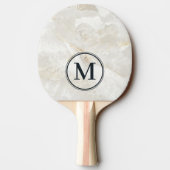 Calacatta Gold Marble Stone Monogram Tischtennis Schläger (Rückseite)