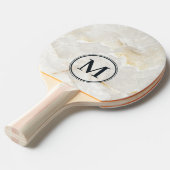 Calacatta Gold Marble Stone Monogram Tischtennis Schläger (Vorderseite)