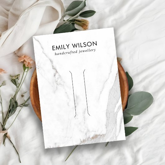 CALACATTA MARBLE TEXTURE HAIR CLIP DISPLAY-KARTE VISITENKARTE