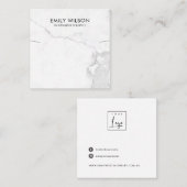 CALACATTA MARBLE TEXTURE NECKLACE BRACELET DISPLAY QUADRATISCHE VISITENKARTE (Vorne/Hinten)