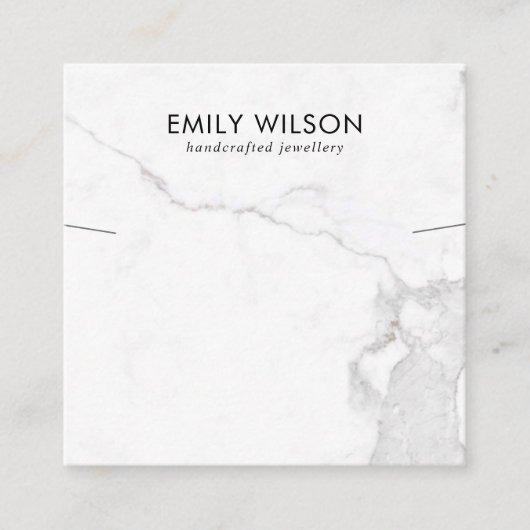 CALACATTA MARBLE TEXTURE NECKLACE BRACELET DISPLAY QUADRATISCHE VISITENKARTE (Vorderseite)
