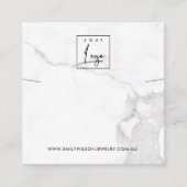 CALACATTA MARBLE TEXTURE NECKLACE EARRING DISPLAY QUADRATISCHE VISITENKARTE (Vorderseite)