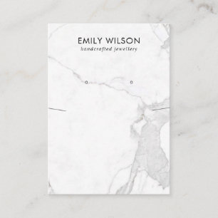 CALACATTA MARBLE TEXTURE NECKLACE EARRING DISPLAY VISITENKARTE